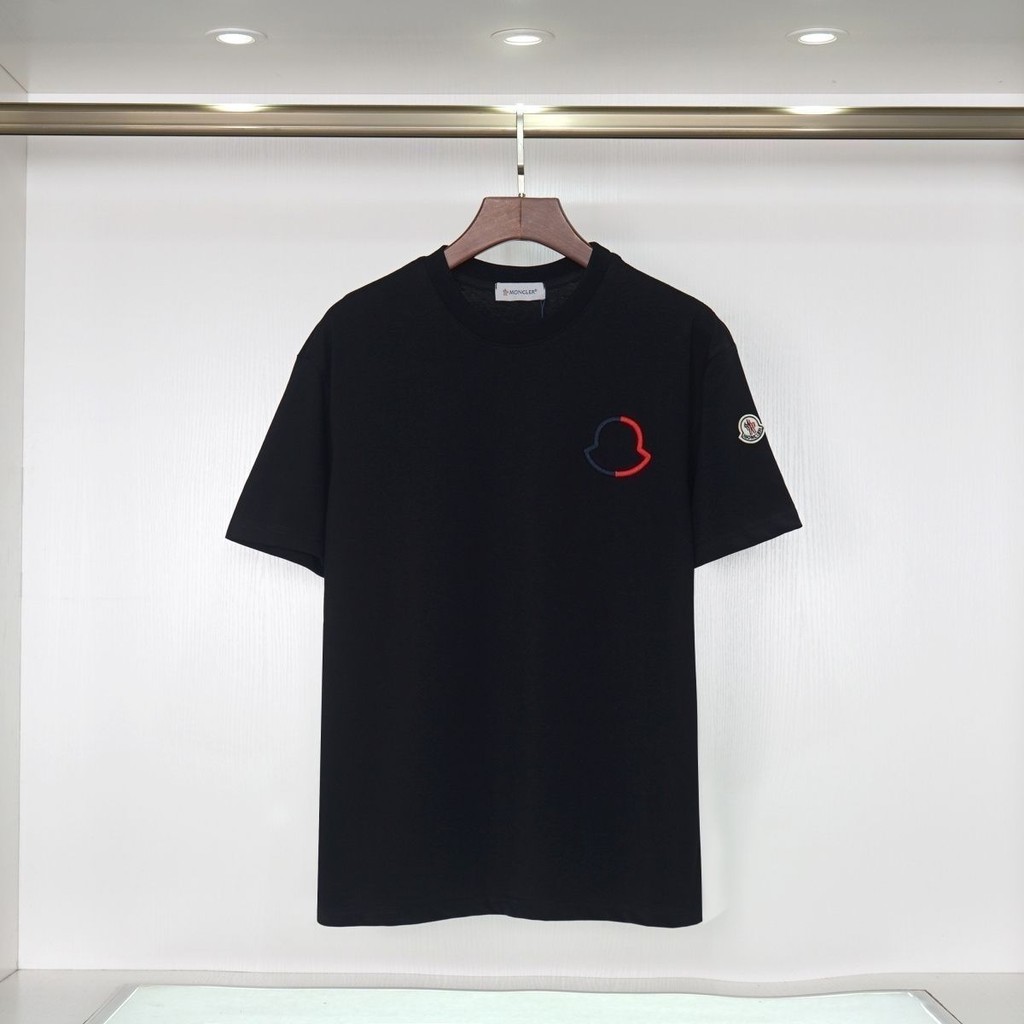 2025新款雙色刺繡短袖男女寬鬆百搭圓領情侶t恤上衣半袖tre