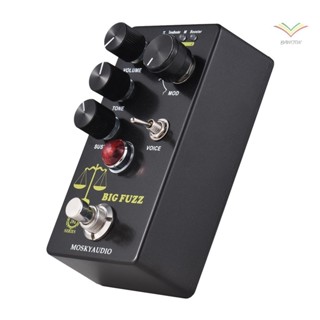 ♞,,Moskyaudio FUZZ 吉他效果踏板 4 模式開關和音量/音色/保持控制緊湊型便攜式數字法茲吉他效果器