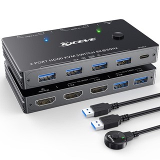♞,,8K HDMI KVM切換器2切1 8K60 USB3.0切換U盤列印機兩臺電腦共亯