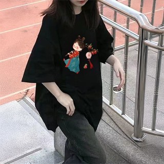 現貨大尺碼女裝 短袖上衣 短袖t恤女 300斤胖mm洋氣百搭短袖 夏季寬松短袖T恤女 大碼新款韓版遮肚子女裝 短袖t恤