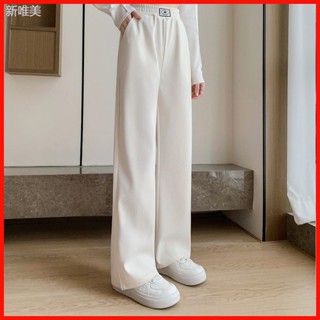 S-2XL 加絨加厚燈芯絨闊腿褲女2025秋冬新款高腰寬鬆運動褲顯瘦休閒褲子
