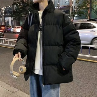 ♥免運♥ 韓版寬鬆立領連帽外套輕薄羽絨保暖外套 輕羽絨外套 防風外套冬季外套 純色麵包羽絨外套 冬季輕薄羽絨棉服棉衣