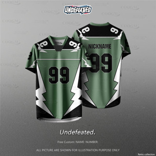 【免費自定義名稱和編號】UND 2025 風格 NFL 版球衣昇華街頭時尚男女 T 恤