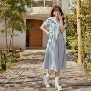 OB嚴選 微光澤美背腰綁帶洋裝 《DA10379》大尺碼/女裝/現貨