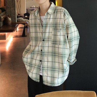 現貨 新品熱賣 男生痞帥薄款長袖襯衫 【店鋪熱銷】夏季2025格子襯衫高階ins潮男生女生防曬薄款長袖襯衫潮牌上衣