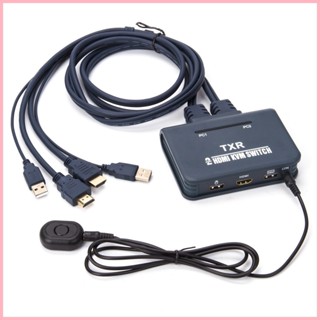 ♞,♘,♙kvm切換器2進1出帶線一體機usb hdmi kvm切換器4K按鍵雙電腦熒幕切屏USB HDMI KVM切換