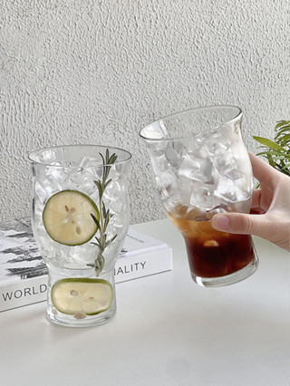 V ♞,♘大容量透明廣口玻璃冰美式咖啡杯夏季果汁冷飲水杯啤酒杯