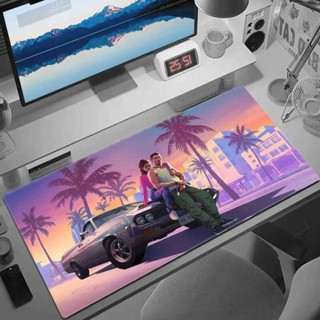 GTA 6 滑鼠墊遊戲墊 Pc 遊戲玩家 Xxl 滑鼠墊 900x400 臺式機 Diy 遊戲電腦桌配件辦公鼠標墊墊