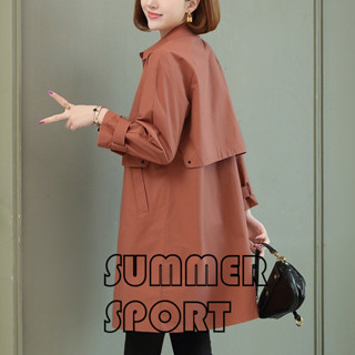 【SUMMER】高檔女風衣中長款大衣2025年春秋季新款高階氣質時尚休閒薄款外套