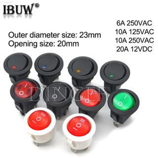 1pcs 圓形翹板開關 LED 發光汽車儀表板儀表板船廂開/關 12V 24V 6A 250V 10A 125V 2PI
