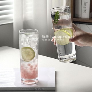 迷你展覽館🖼️ 【4027人好評】韻器*簡約ins風直身圓筒杯直身果汁杯家用小眾玻璃水杯冷飲果汁杯