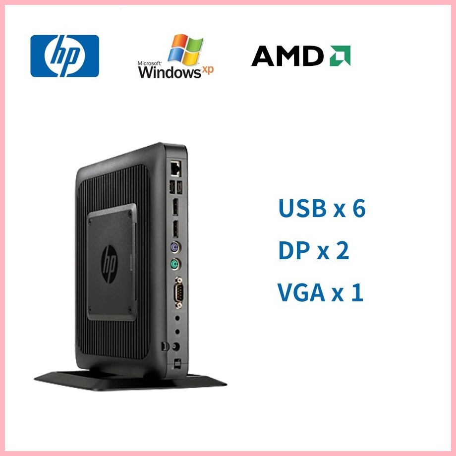 ♞,♘HP惠普T620雙核XP低功耗小主機win7靜音x86千兆迷你桌上型電腦
