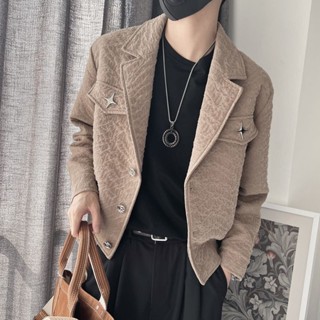 高階感痞帥外套男士春秋季短版夾克韓版潮流男裝潮牌英倫雅痞衣服 男裝