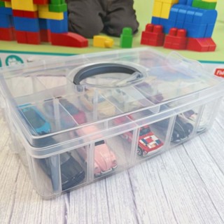 HOT WHEELS 風火輪玩具車模型收納盒透明圓頂合金汽車收納盒積木零件零件