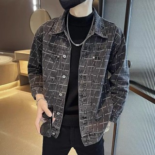 現貨速發#街頭風外套 潮牌外套 牛仔夾克男潮流寬鬆春秋新款韓版百搭 男士上衣外套