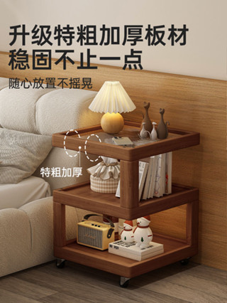 【本月精選】 床頭櫃 創意床頭櫃 邊幾 床邊桌 置物架 小茶几 床頭置物架可移動床頭櫃實木簡約現代小邊幾創意家用多功能收