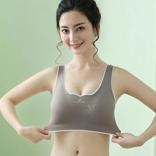 現貨 新品熱賣 運動背心式無痕內衣 【9062人收藏】泰國乳膠無痕運動內衣女集中爆乳無鋼圈女士美背性感內衣吊帶背心胸罩