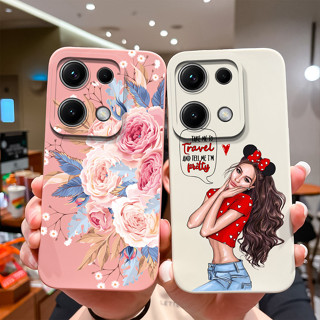 適用於 Redmi Note 14S 4G 手機殼漂亮甜美少女花朵卡通保護矽膠軟殼適用於 RedmiNote 14S 4