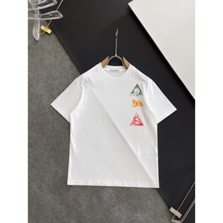 Dior0101白色T恤三角形火焰印花夏季短袖上衣