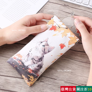 【熱銷】 眼鏡收納袋眼鏡收納眼鏡袋墨鏡收納袋眼鏡保護袋可愛貓咪彈片眼鏡袋墨鏡太陽鏡收納套抗壓便攜式眼鏡包外出保護盒