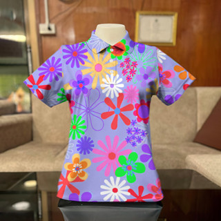 2025 songkran shirt 彩虹印花polo衫夏威夷短印花透氣女上衣