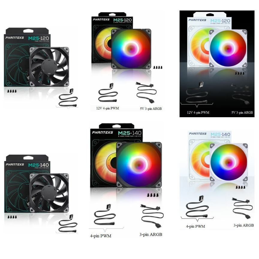 ♞,♘,♙,,Phanteks M25-120 M25-140 120mm/140mm 風扇 PWM D-RGB ARG