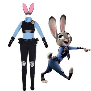 【角色扮演服】 現貨瘋狂動物城judy兔朱迪兔子擬人服cosplay服裝cos服裝假髮