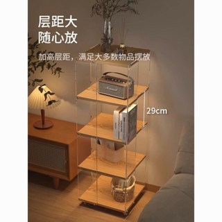 ✨破損補寄✨ 透明旋轉書架現代簡約客廳臥室書櫃收納架可移動壓克力落地置物架
