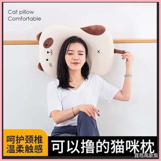 【寶島萬象集】 胖嘟貓皮枕頭記憶棉枕芯分區側睡慢回彈不變形護頸椎助睡眠低枕