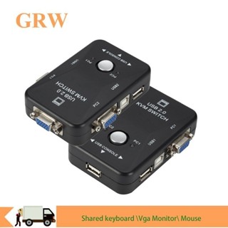 ♙Usb 共享 kvm 切換器切換器 2 埠 VGA SVGA 切換器盒 USB 2.0 鼠標鍵盤列印機切換器