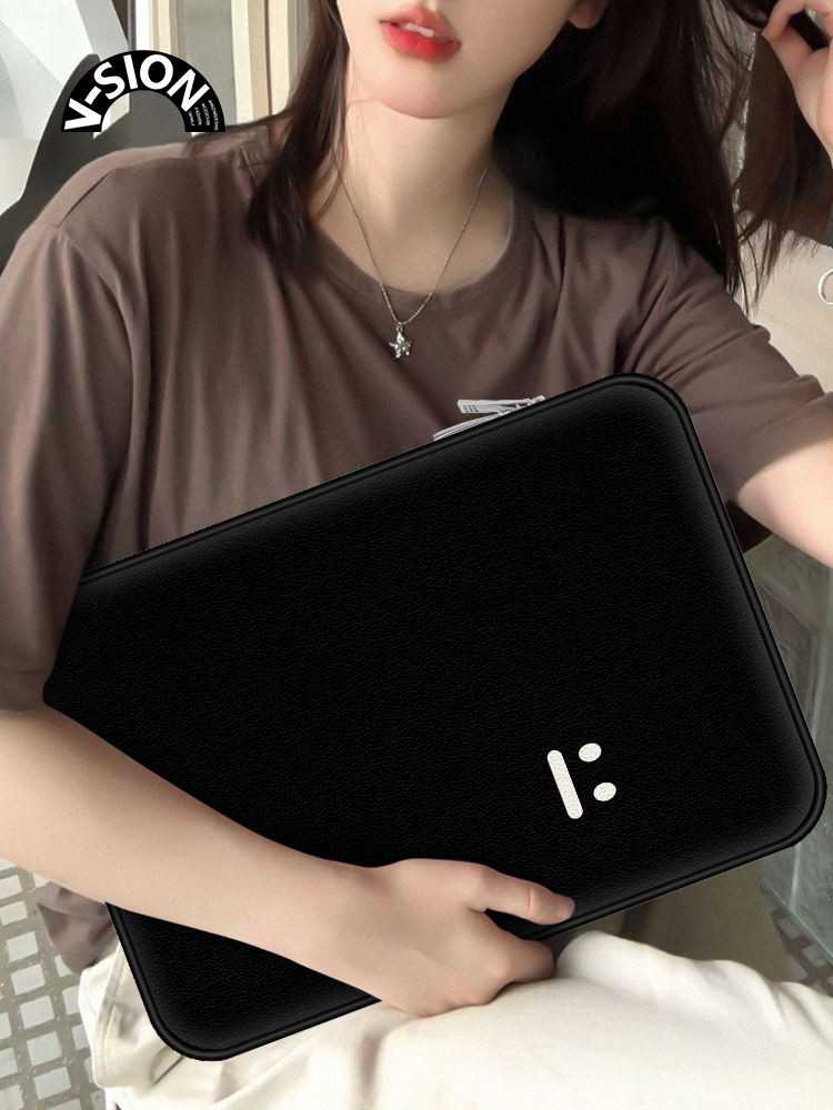 VISION簡約表情lgo電腦內袋14寸女生IPAD適用聯想air蘋果mac筆記本華為15.6寸保護套惠普小米平板ins