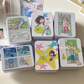 <新款上架' 可愛卡通漫畫少女鐵盒ins小卡收納鐵盒可愛桌面收納高顏值圖案