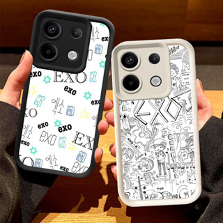 REDMI XIAOMI O-27 EXO 手機殼適用於小米紅米 Note 14 13 Pro Plus 5G 黑白