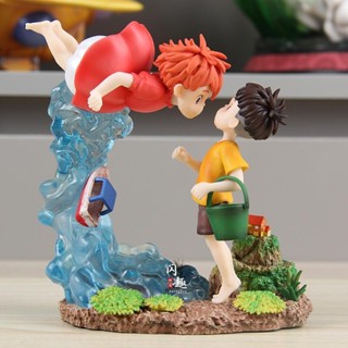 新品 現貨 波妞與宗介懸崖上的金魚姬宮崎駿手辦模型魚缸擺件造景禮物玩偶女
