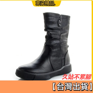 馬丁靴女鞋 短靴 單靴女 拉鏈女靴子 新款 春秋 韓版平底靴 百搭 中筒靴 短筒靴 不過膝 女靴 大尺碼女靴41 42碼