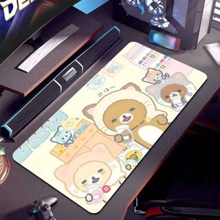 Kawaii R-Rilakkuma 可愛鼠標墊大號防滑滑鼠墊縫合邊緣墊耐用桌面筆記本電腦遊戲​ 鍵盤墊 XXL