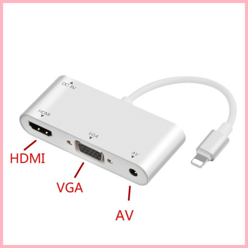 ♞,♘??熱銷??Lightning手機轉接頭Pad/iPhone轉hdmi+vga+AV轉接線