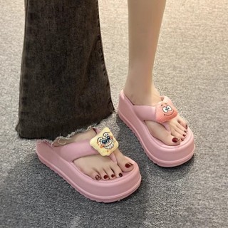 臺灣出貨 【1597人收藏】可愛拖鞋女夏外穿2024增高夾腳涼鞋時尚人字拖沙灘顯瘦卡通涼拖鞋