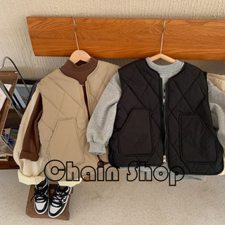 【ChainBaby】男童棉背心 秋冬男孩衣服 冬季加厚童裝 中大童無袖 冬裝兒童背心外穿