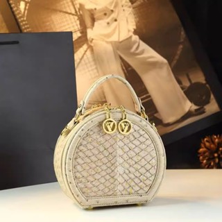 【秉成易含Bag shop】 熱門包包女手提圓餅包2024新款高階感真皮小圓包斜挎小包