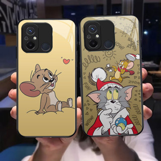 REDMI XIAOMI O-43 滑鼠彩繪玻璃高畫質保護殼適用於小米紅米 Note 11A 9A 9i 12C 11 9