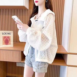 現貨 新品熱賣 女生寬鬆連帽防曬衣 【店鋪熱銷】夏季防曬衣小外套薄款外套女潮2023新款洋氣防紫外線寬鬆輕薄防曬服