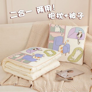 現🛒貨免運 ins可愛治癒系抱枕被子二合一兩用辦公室午休被子汽車空調被子 抱枕 午睡枕 空調毯 兩用抱枕毯 辦公室午睡