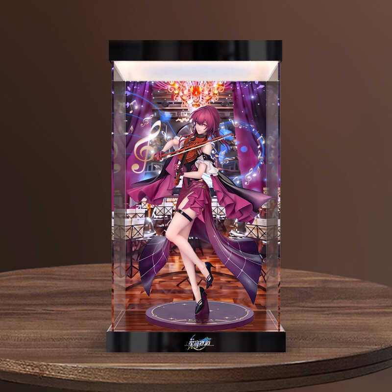 星穹鐵道手辦展示櫃 燈光展示盒 適用崩壞 星穹鐵道 崩壞星穹鐵道公仔展示盒 卡芙卡星鐵LIVE手辦亞克力收納盒 9cf
