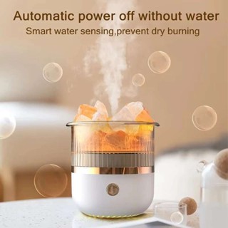 新款香薰水晶石空氣加濕器電動超聲波香薰USB家用七彩夜燈精油擴散器