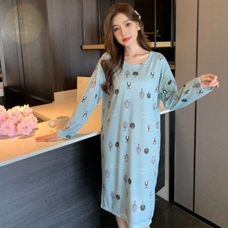 $免運$ 【晚安ONE-77】睡衣女 睡衣裙 韓版睡衣 學生睡衣 秋冬睡衣 大碼睡衣 長袖睡衣 休閒居家服 套頭睡衣