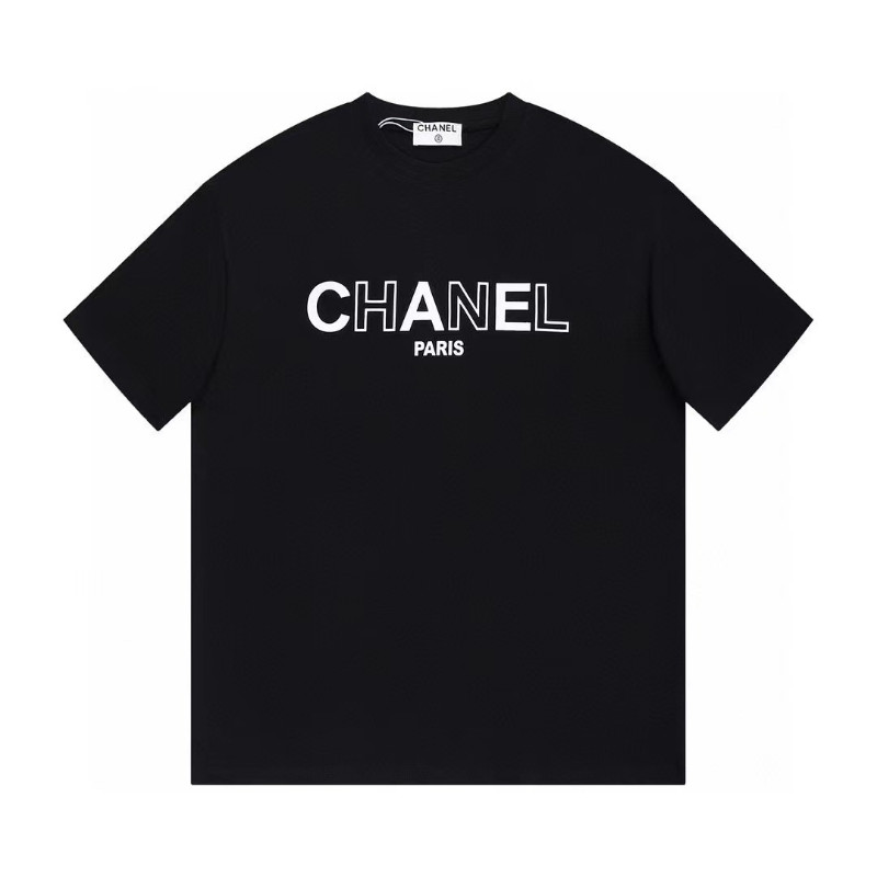 CHANEL5005黑色大LOGO短袖T恤