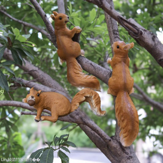 新品推薦 戶外幼兒園擺飾花園庭院裝飾創意模擬動物樹脂小松鼠工藝品擺飾