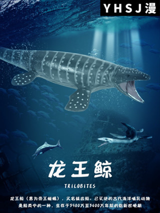 兒童史前巨獸海洋生物龍王鯨模型械齒鯨遠古鯨魚恐龍玩具模擬動物 978