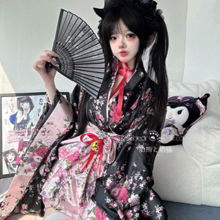 極樂淨土舞蹈服櫻花和服女Lolita和風女僕洋裝角色扮演舞蹈服